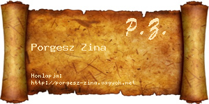 Porgesz Zina névjegykártya